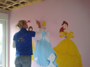 Muurschildering Disney prinsessen door Niekie Kids Design